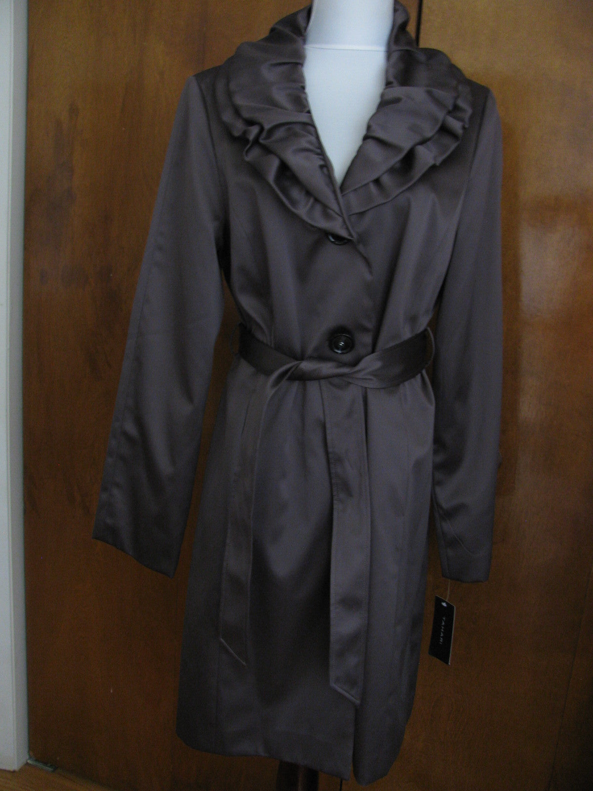 Tahari women's concrete stylish lined coat size large 