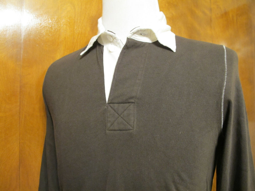 Alternative men's cotton collared brown sweater size small