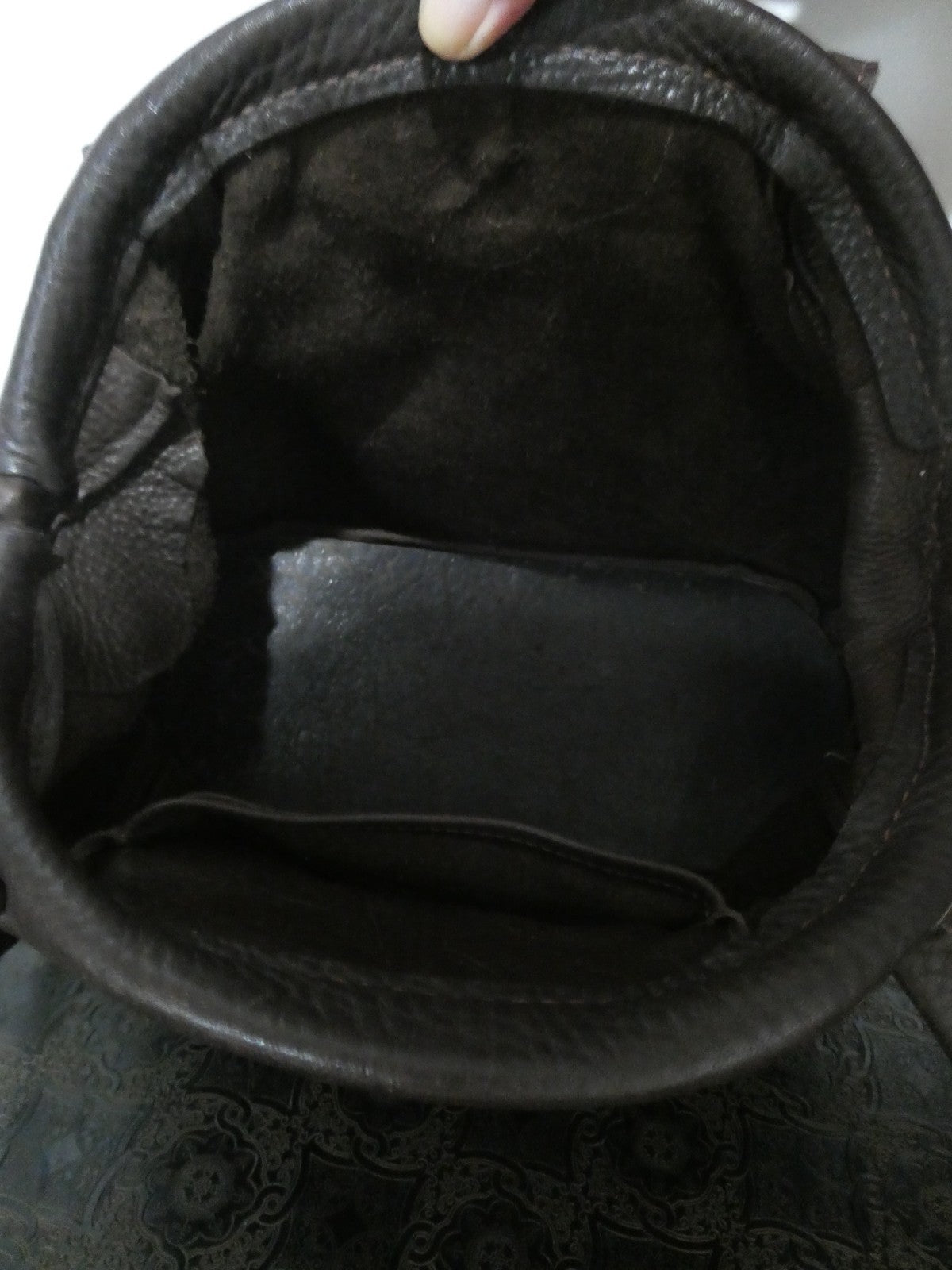 Vintage AMANN Brown Genuine Leather Shoulder Crossbody Bag Large 12x8x5 "1990s"