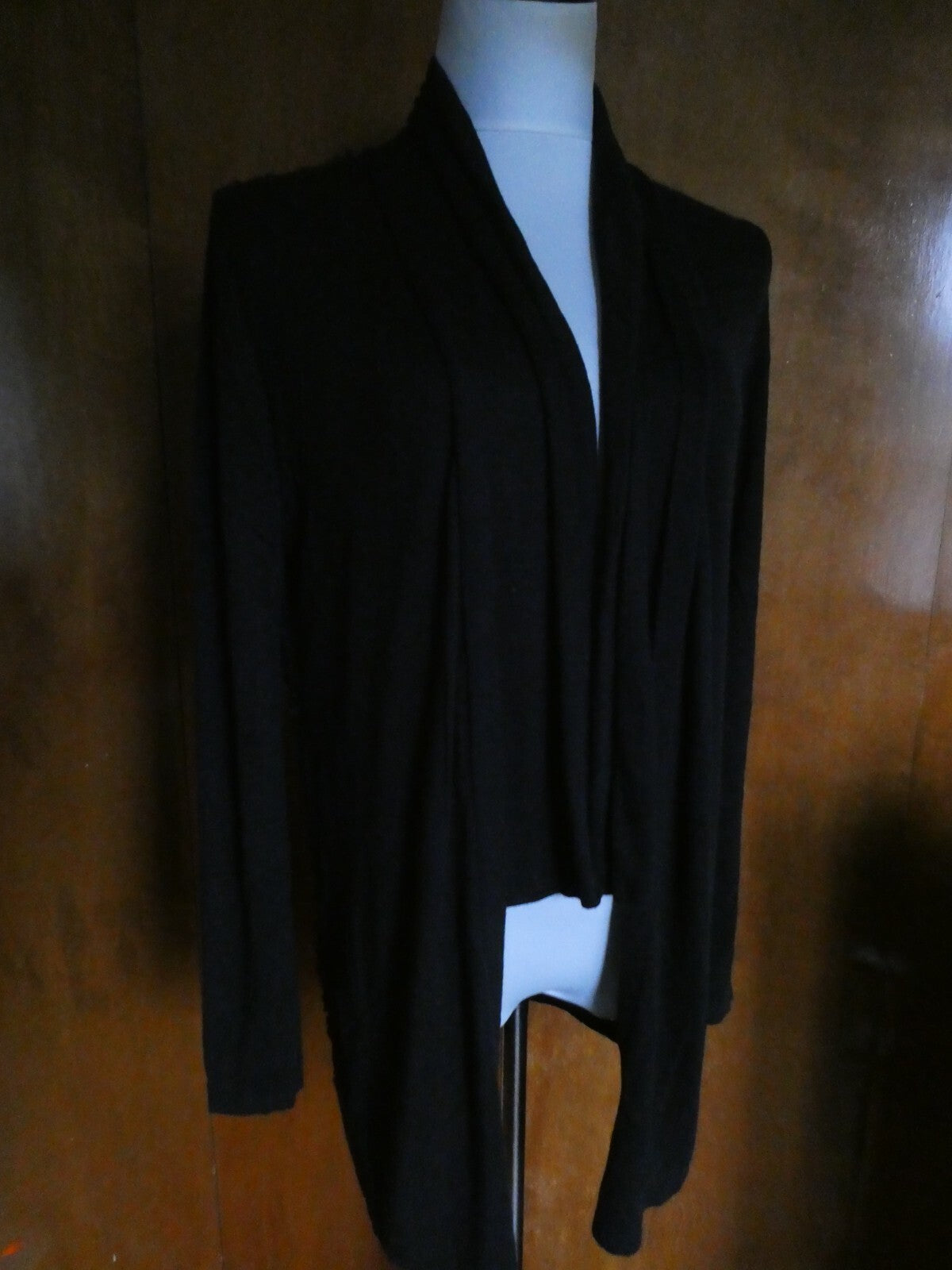 Catherine's Women Black Sheer Open Front Cardigan Long Sleeves Medium