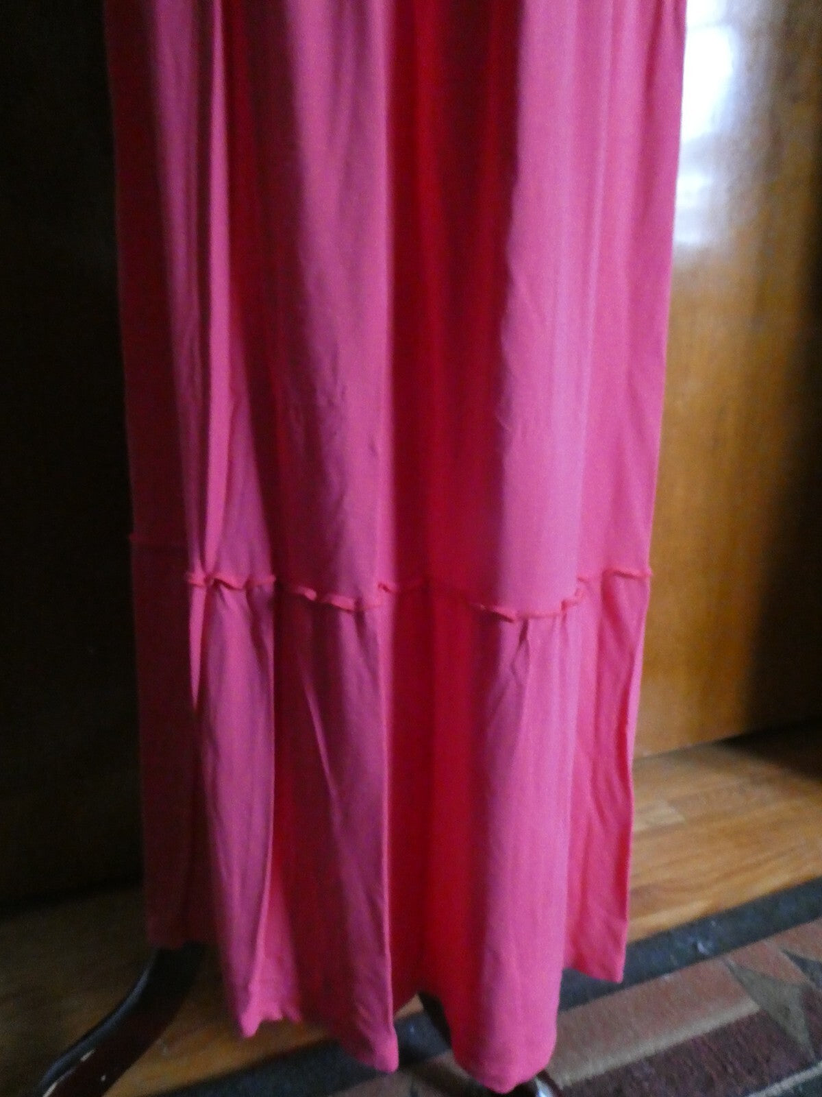 Chico's Women's Pink Maxi Detailed Rayon Dress Size 3 US Size Large