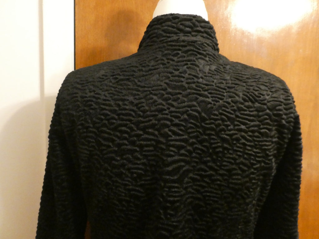Carol Anderson By Invitation Women Textured Velour Black Jacket Toggle Buttons S