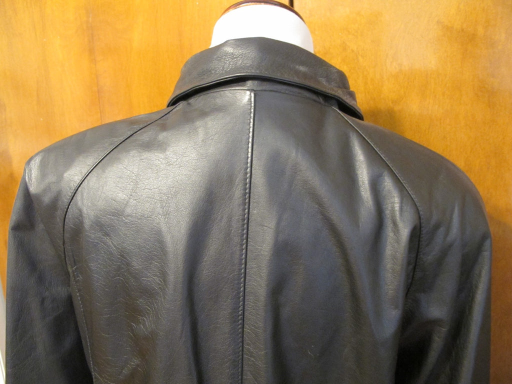 Pelle New York Milano Women's Black Real Genuine Leather Jacket Coat Medium 