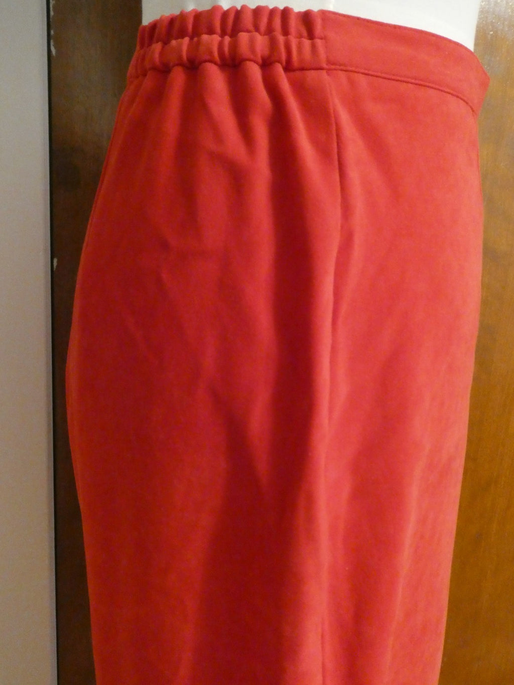 JM Collection Women's Pants Red Pull-On Elastic Back Waist Straight Leg Size 12
