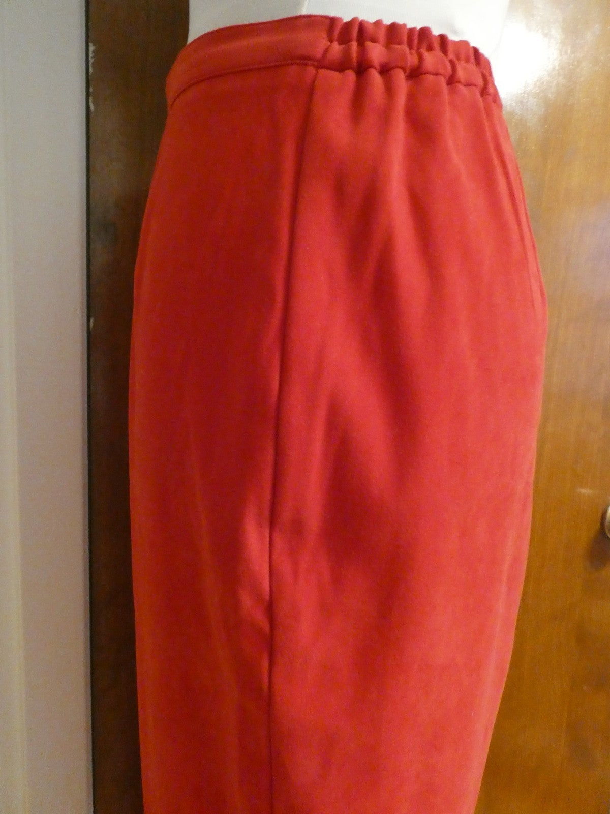 JM Collection Women's Pants Red Pull-On Elastic Back Waist Straight Leg Size 12