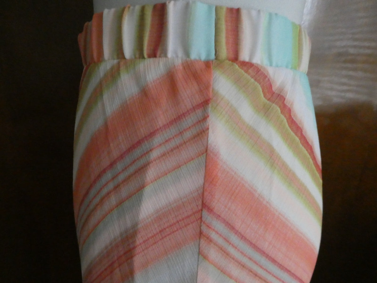 Chico’s Skirt Size 3, US XLarge Striped Maxi Long Lined Elastic Waist Side Slits