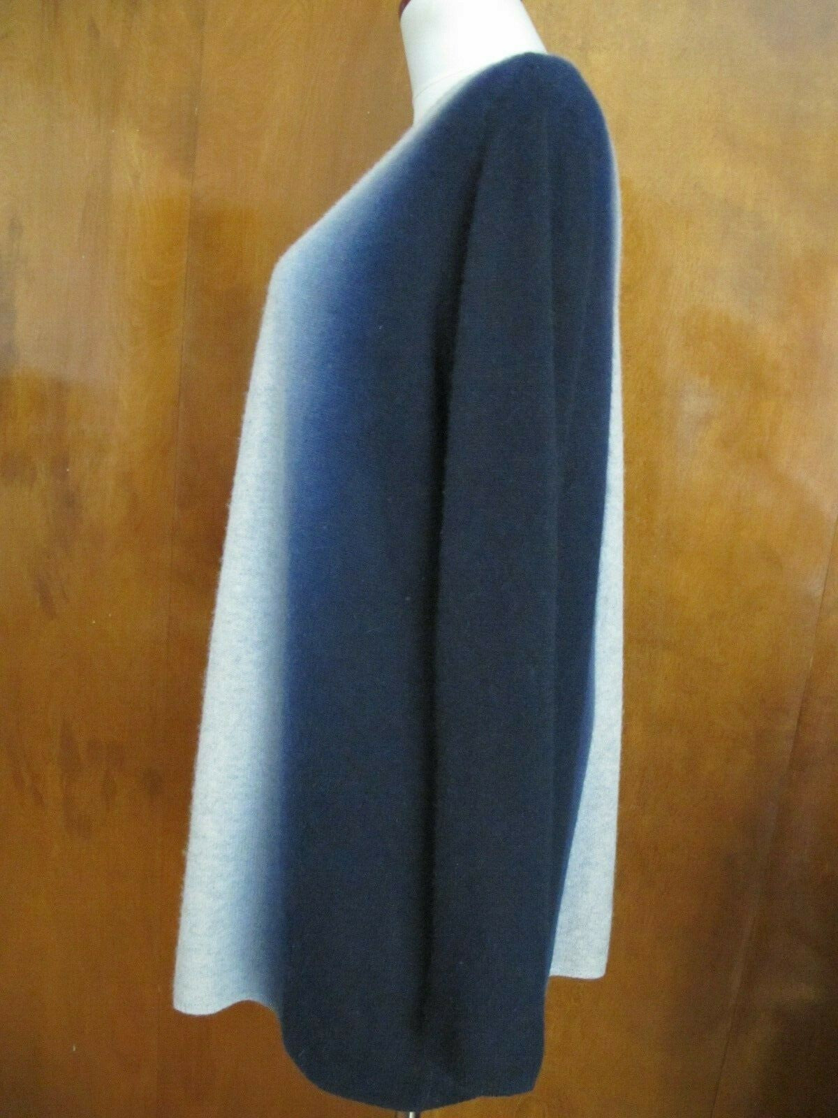 Bloomingdale's Womens Gray Navy Cashmere Open Front Detailed Cardigan XLarge 