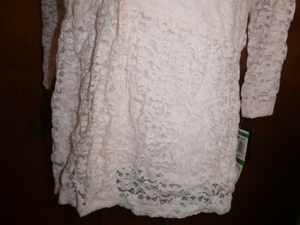 ALFANI Women's Sugar Pink Fringe-textured Sheer Lined Blouse Shirt Top Large