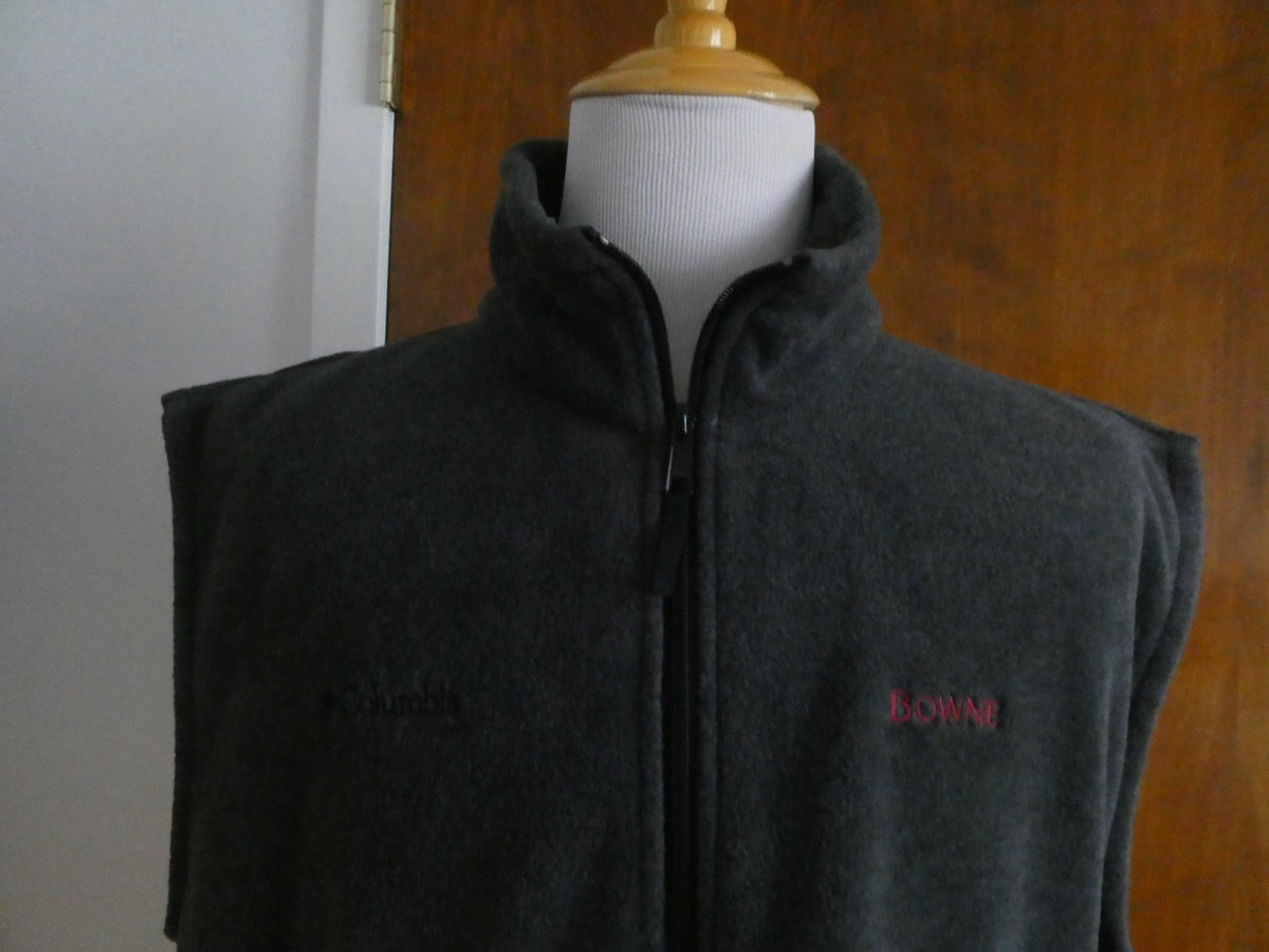 Columbia Columbia Sportswear Men XL Charcoal Gray Fleece Vest Full Zip Pockets