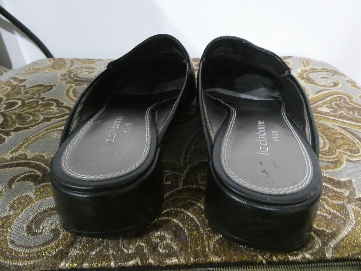 Liz Claiborne Flex Women’s Black Leather Slip On Shoes Size 8M