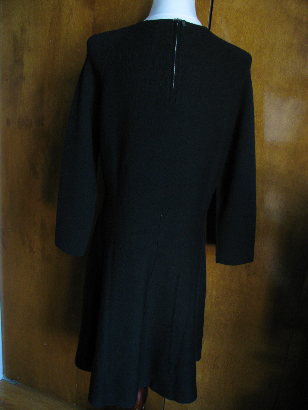Armani Exchange Women's Black 3/4 Sleeves Merino Wool Dress