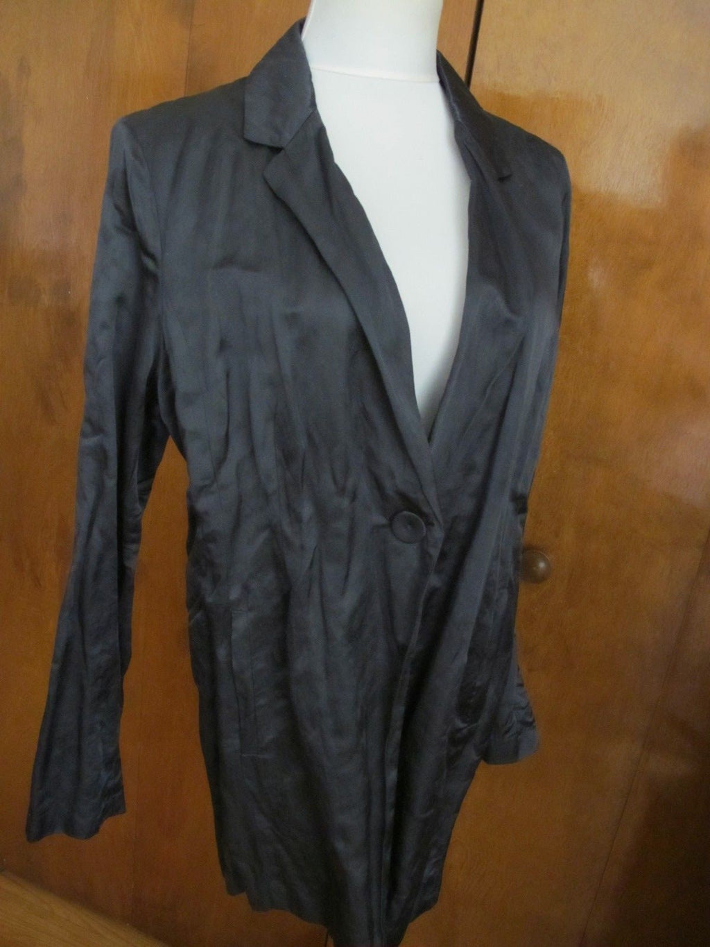 Eillen Fisher Women’s Gray Lined Satin Cotton Jacket Large New