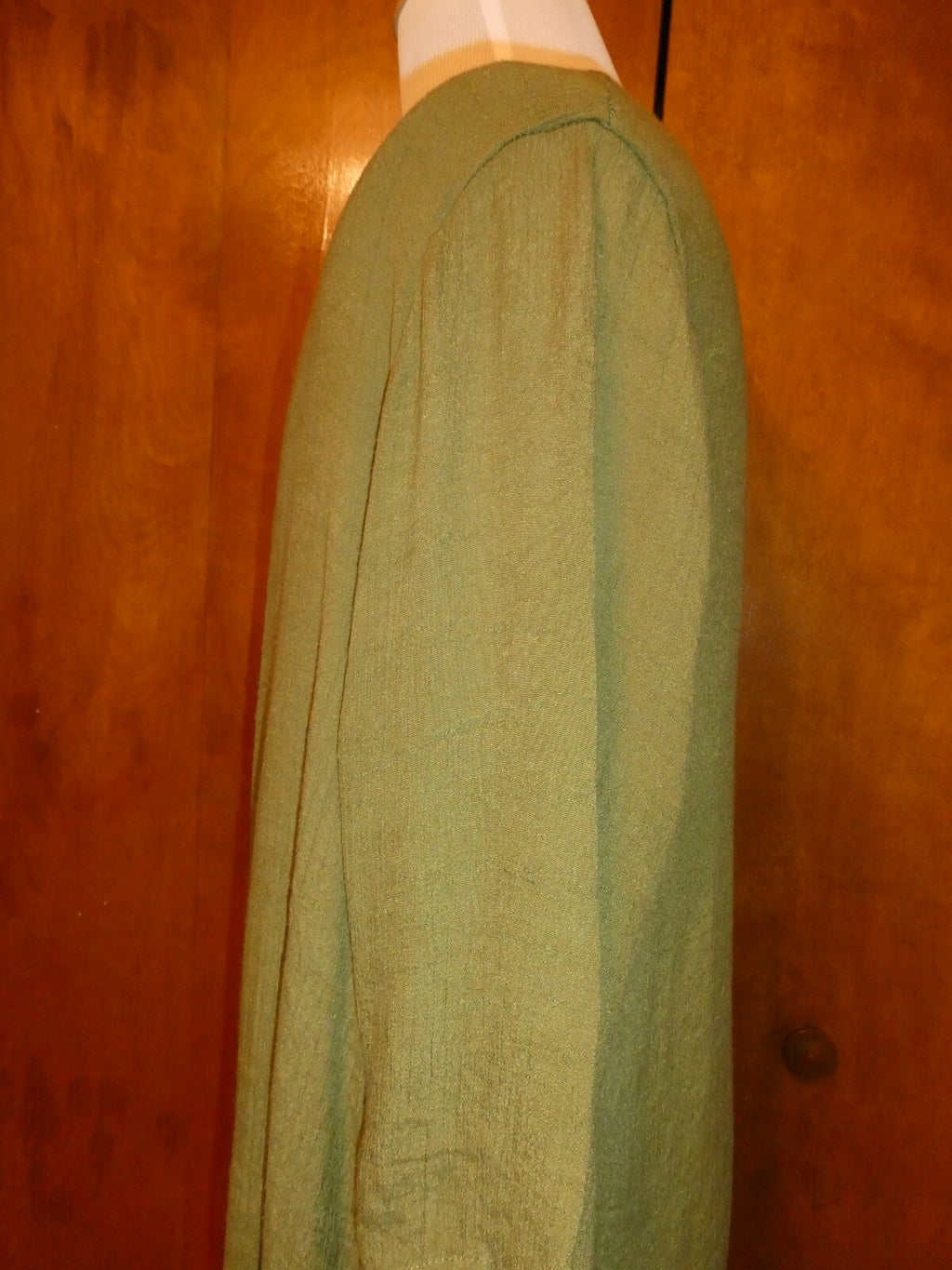 GRACILA Women’s Green/Ivory ¾ Sleeves Two Layer Long Dress 5X 
