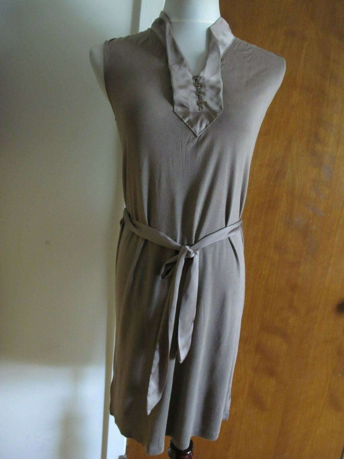 Gap Women's Beige Rayon Belted Sleeveless Dress XS