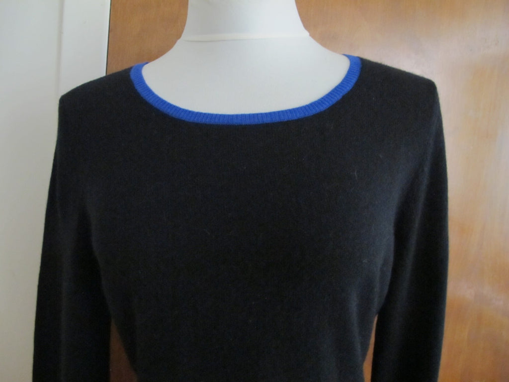 Ralph Lauren women's blue black gray cashmere sweater size Large New