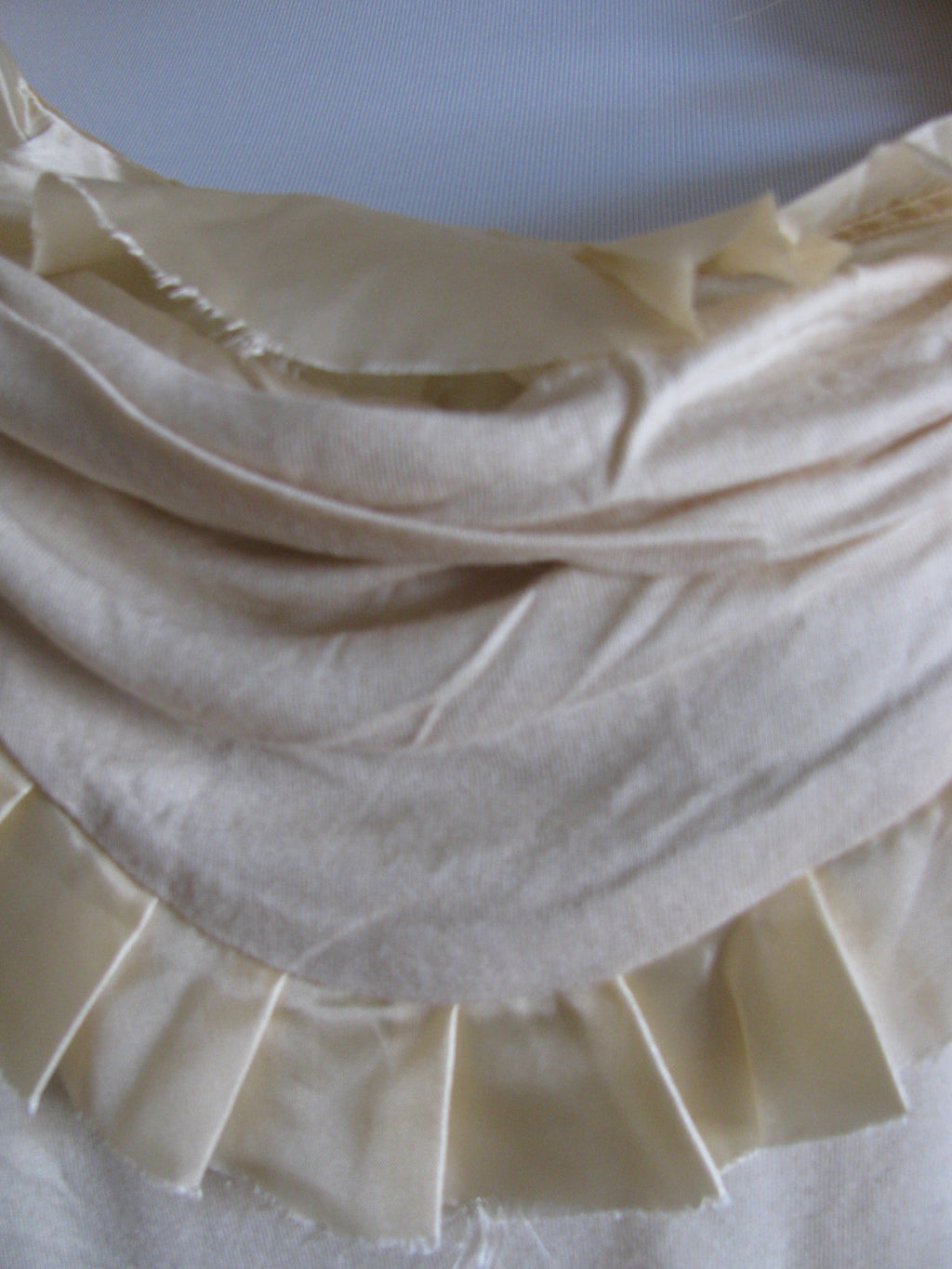 BCBG women's Ivory rayon ruffle decorated top New