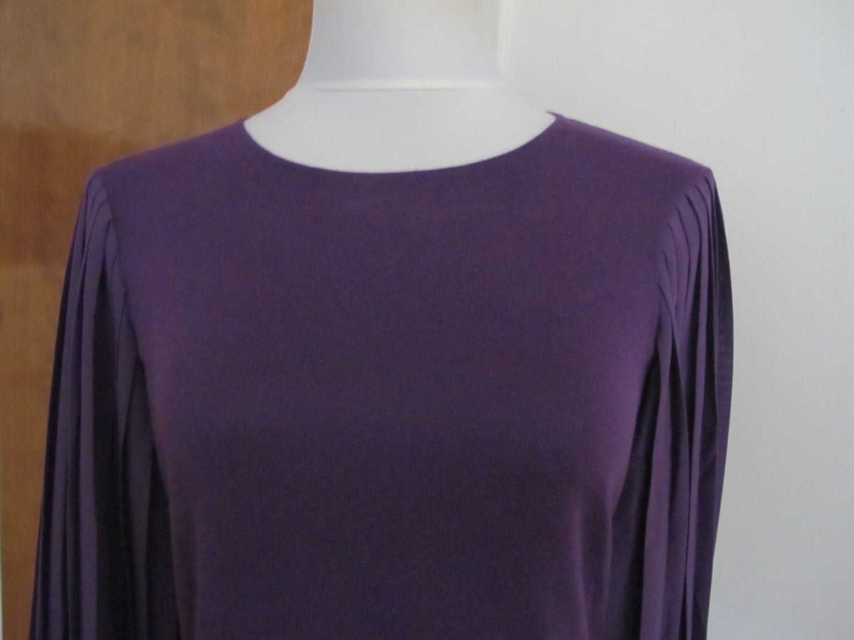 Ralph Lauren  women's purple crewneck cotton blend evening top Medium 