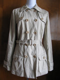 Vince women’s khaki detailed lined coat Size Large NWT