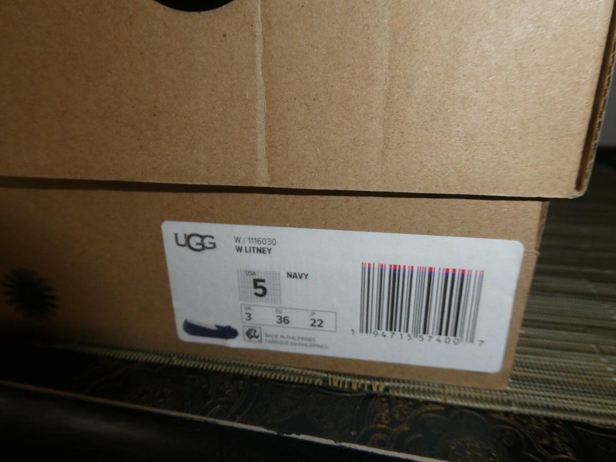 UGG Litney Women’s Suede Navy Slipper For Outdoor/Indoor Use US 5 Style# 1116030