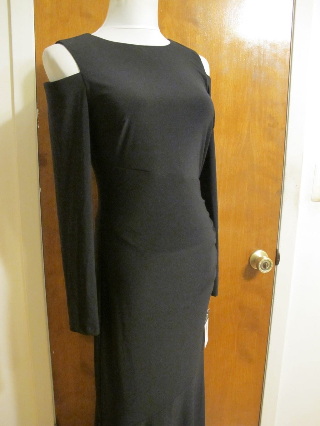 Lauren Ralph Lauren Women’s Black Lined Evening Maxi Cutout A-line Dress New