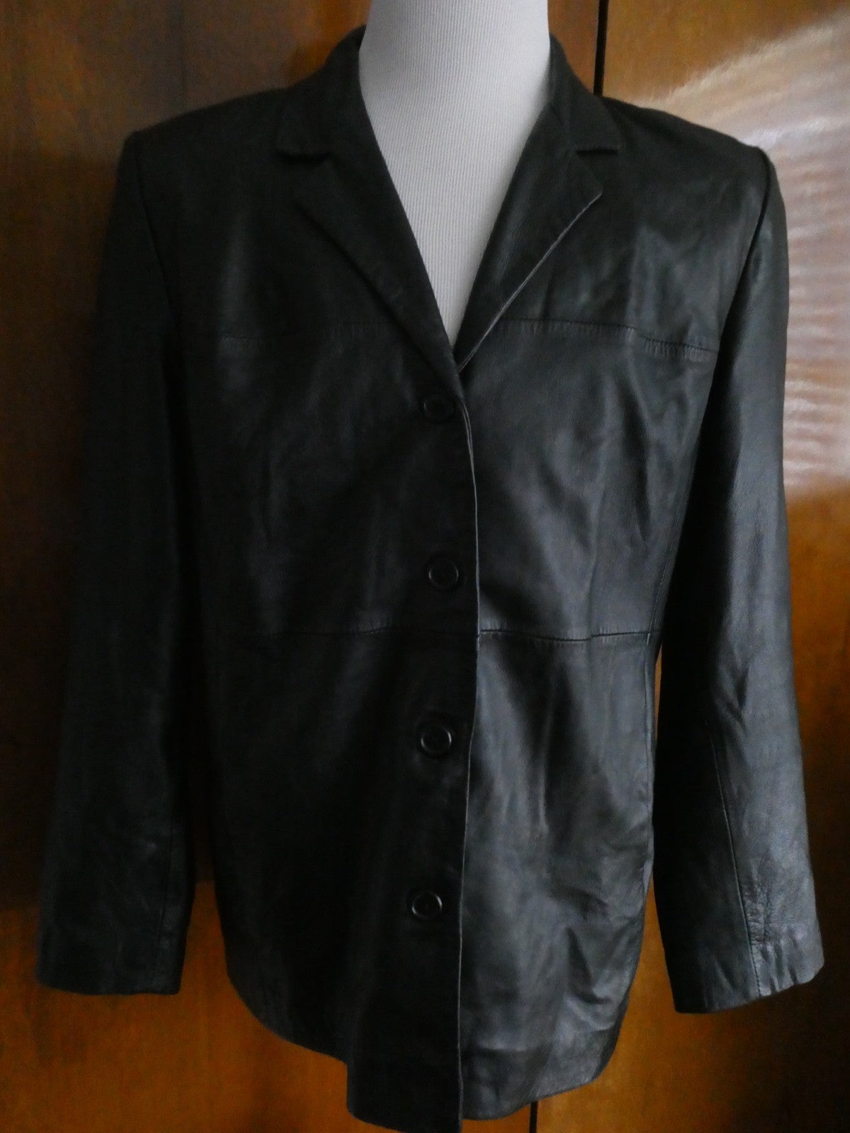 Style & Co Women’s Black Leather Jacket Coat Size XLarge