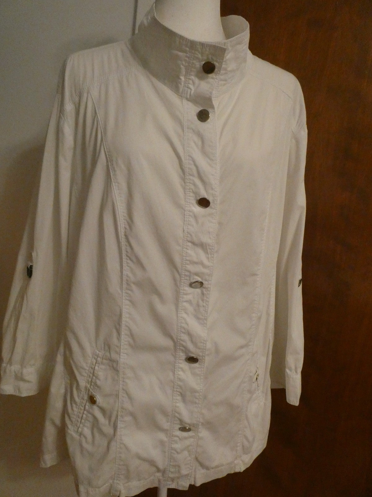 NWT Charter Club Womens Long Sleeves Jacket With Belt White Size 1X