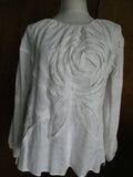 Joseph A. women's 100% linen white stylish detailed tunic top size 8