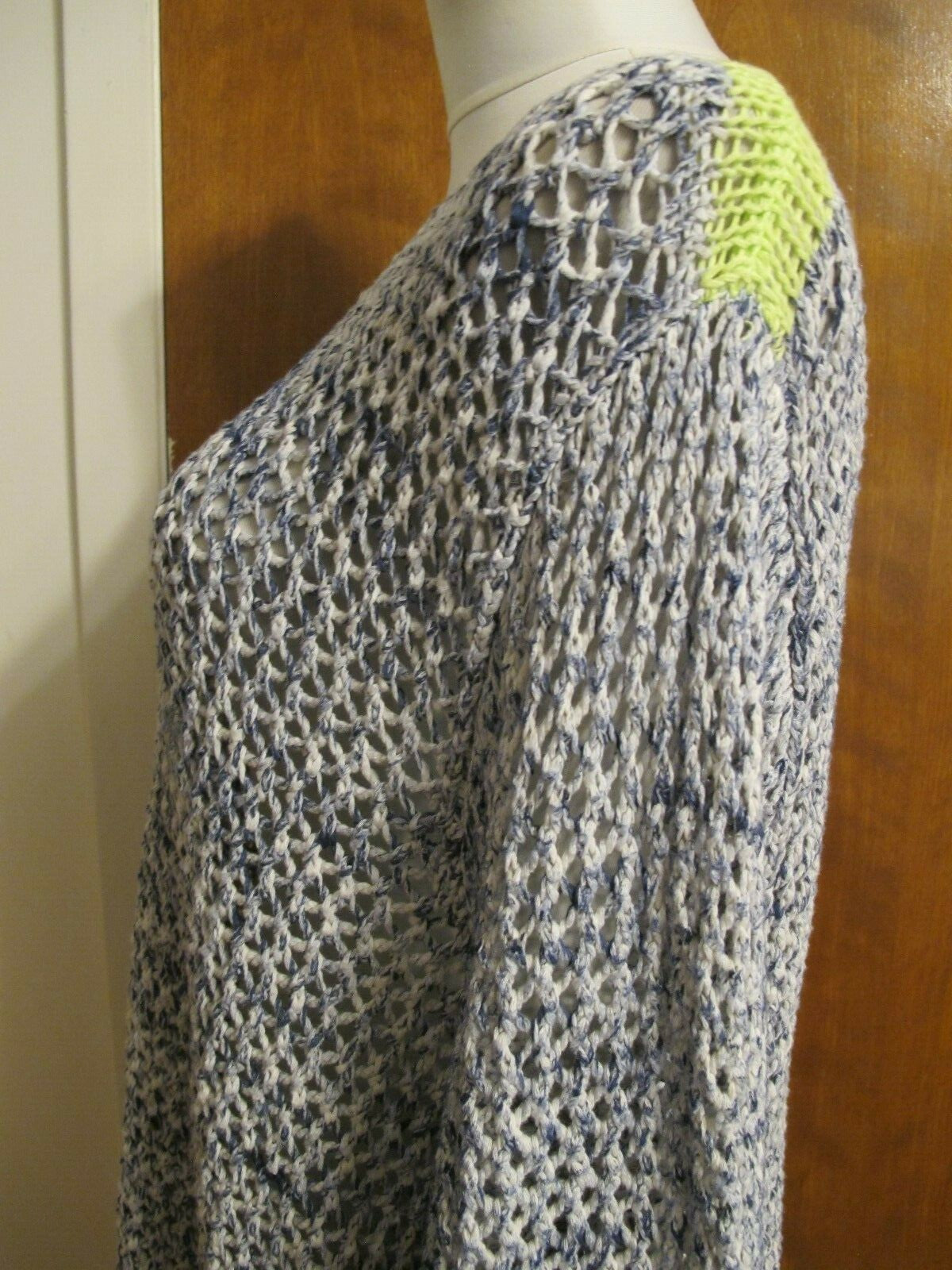 Two By Vince Camuto Women’s Gray Loose Knit  Cotton Sweater Xlarge 