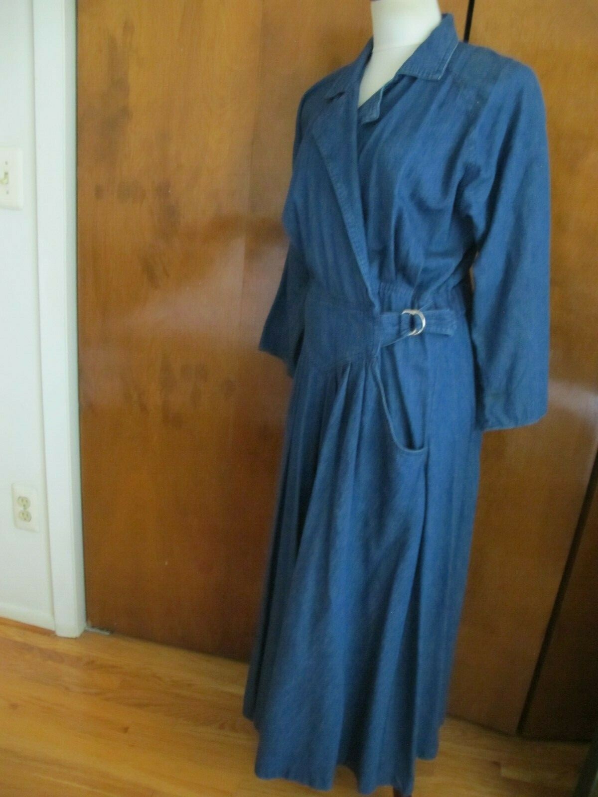 Fads Women's Blue Jean Long A-line Dress Cotton Size 7/8