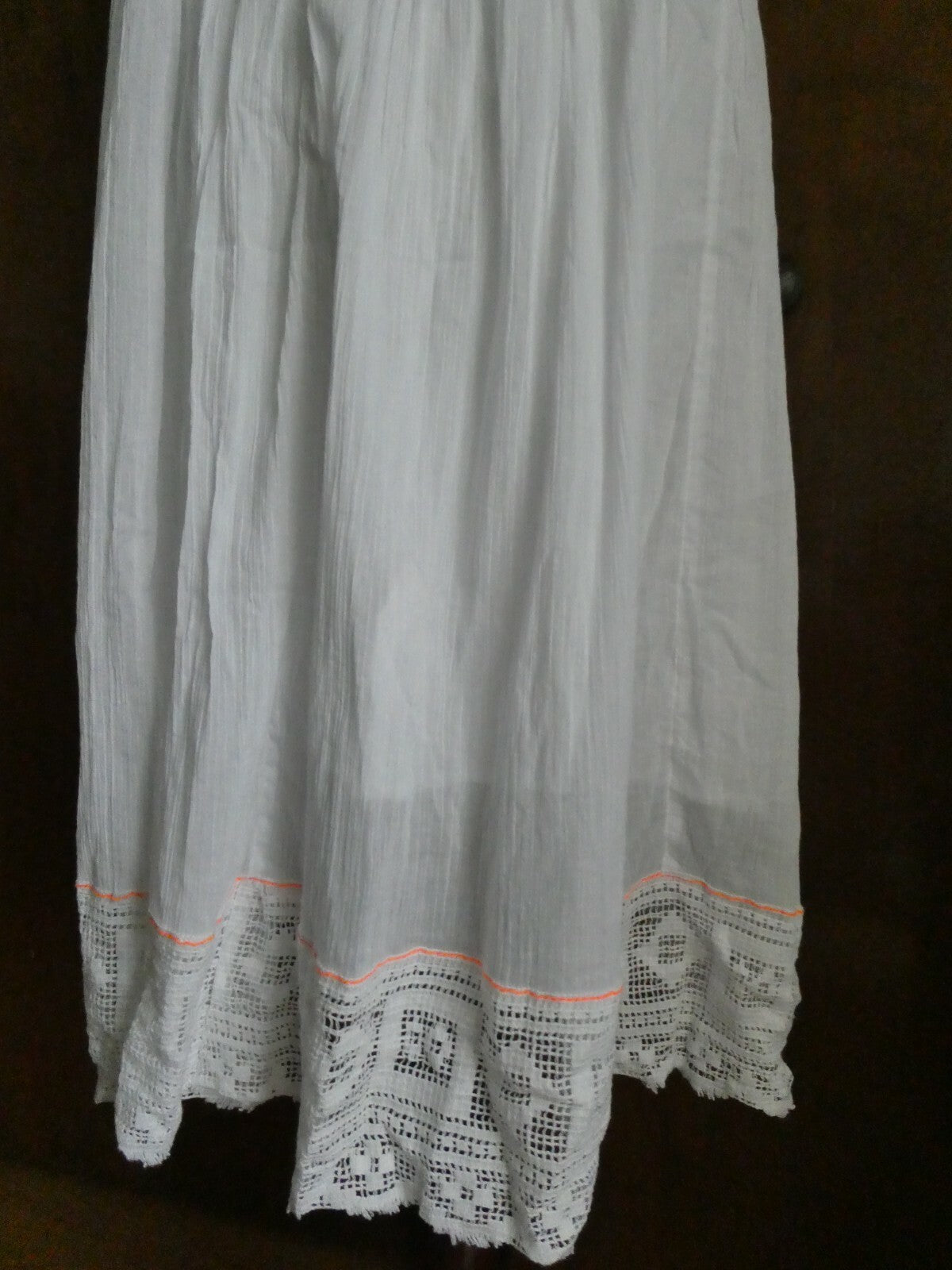 Free People women's ivory comb embroidered lined dress size Large 