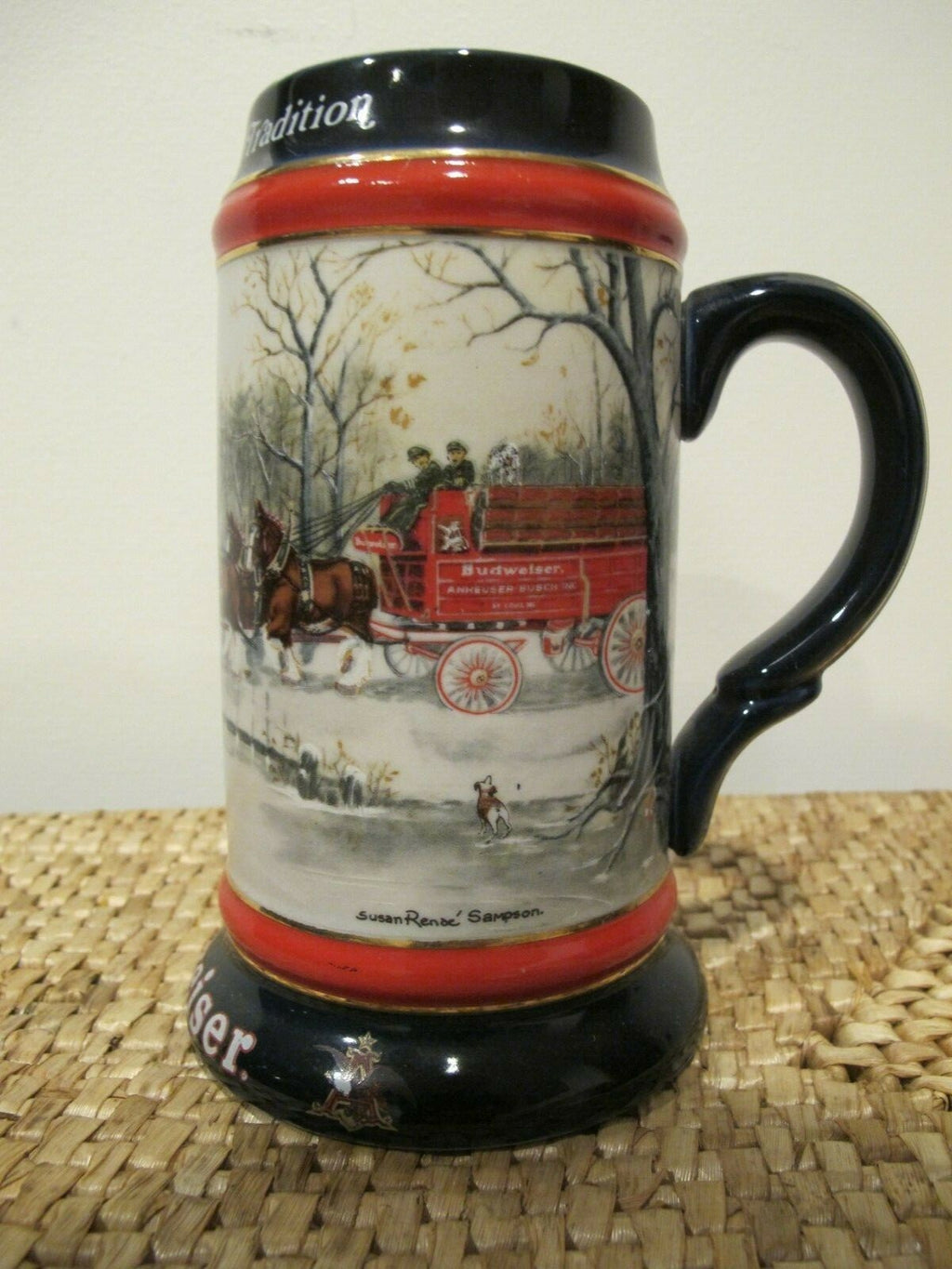 Collectable Ceramic Budweiser Mug 1990 Handcrafted Expressly Anheuser-Busch  