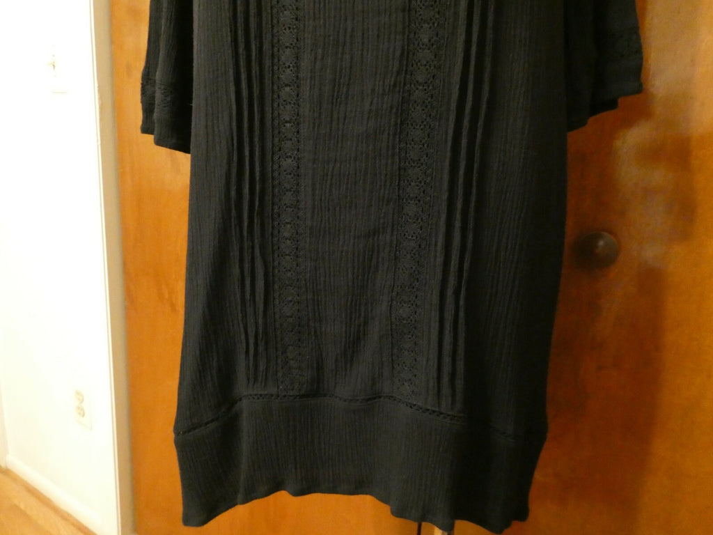 Sanctuary women’s black 3/4 sleeves detailed lined rayon dress Small