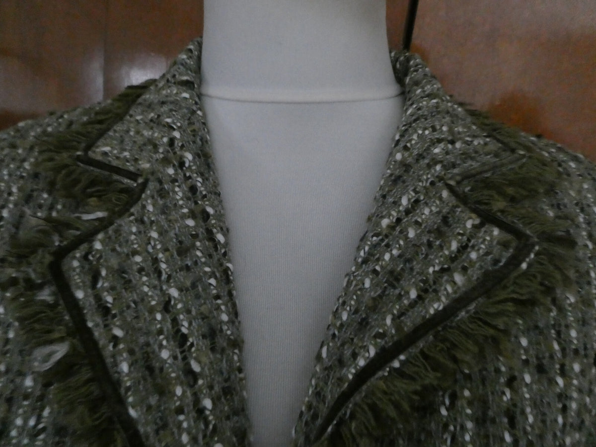 Vertigo Women Stylish Green Lined Blazer Size Large (Fits Medium) Made in France