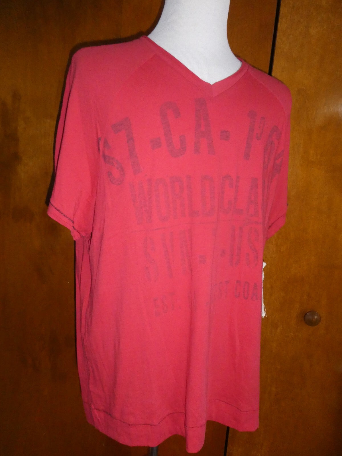 7 SEVEN men’s soft 100% cotton t-shirt red size 2XL NEW