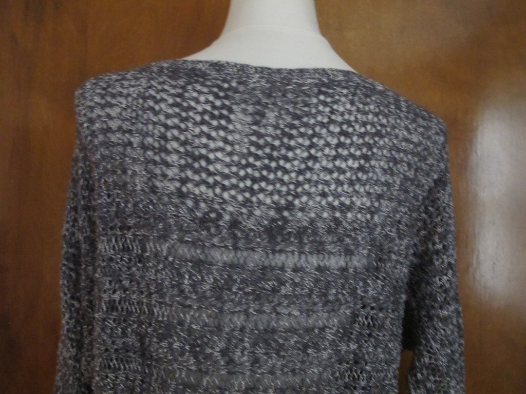 Rachel Roy 3/4 Sleeves Sweater Women's Asymmetrical Gray Detailed Size Medium 