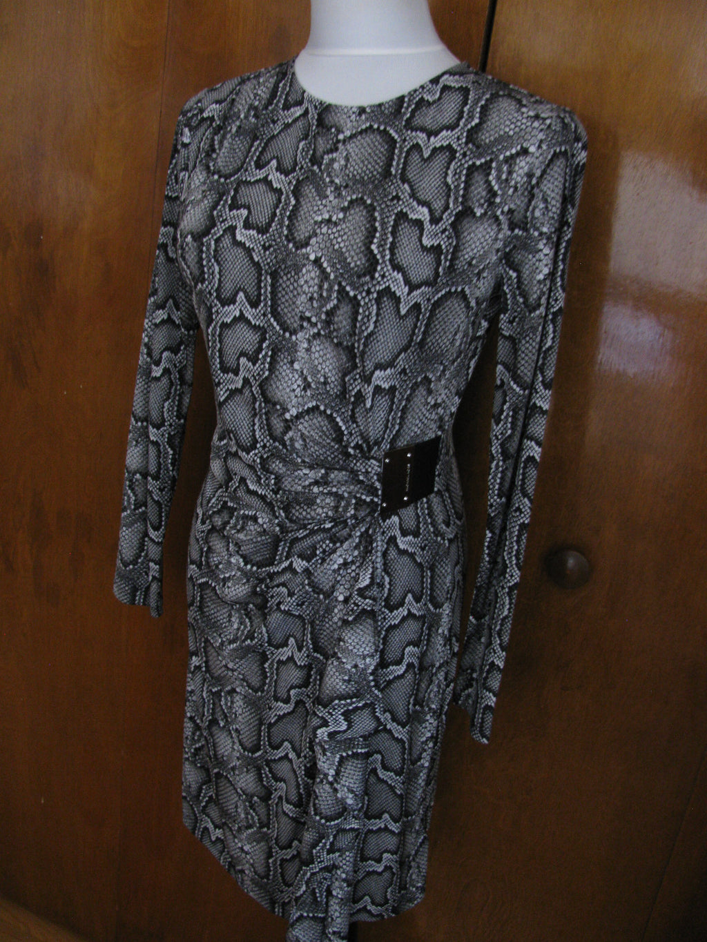 Michael Kors women’s snake print faux wrap long sleeves dress Size PM, PL, PS