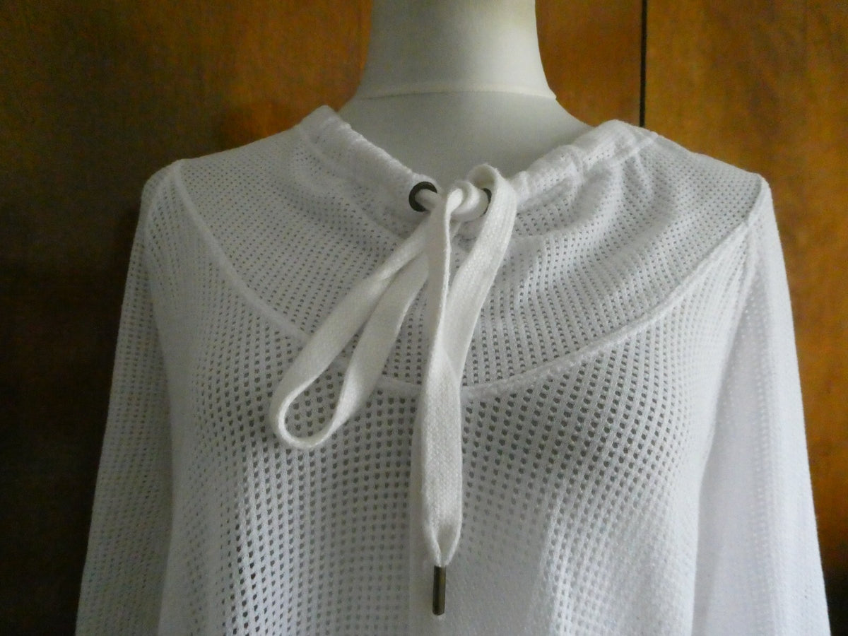 Free People Women’s White 3/4 Sleeves Tunic Long Beach Top Size M/L