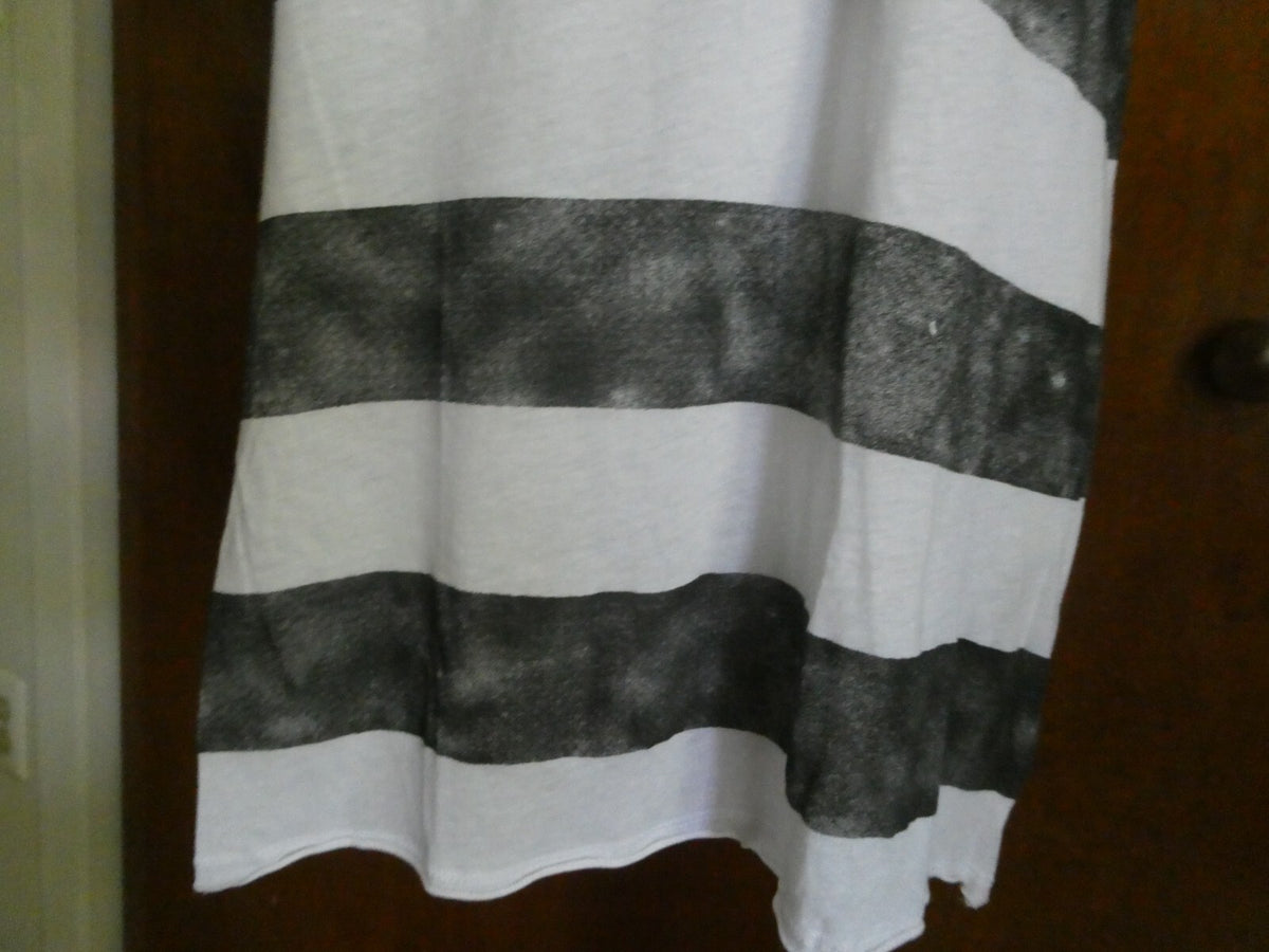 Link women’s short sleeves soft 100% cotton striped long top size large