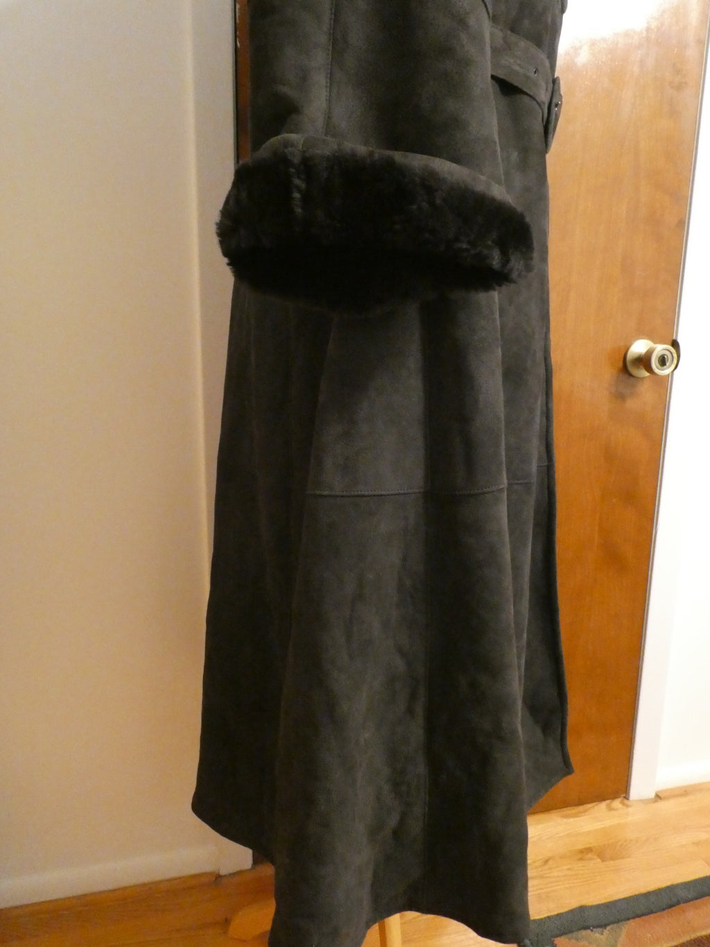 Adarcrea Women Black Shearling Sheepskin A-Line Winter Coat SZ 10 (US 14) Spain