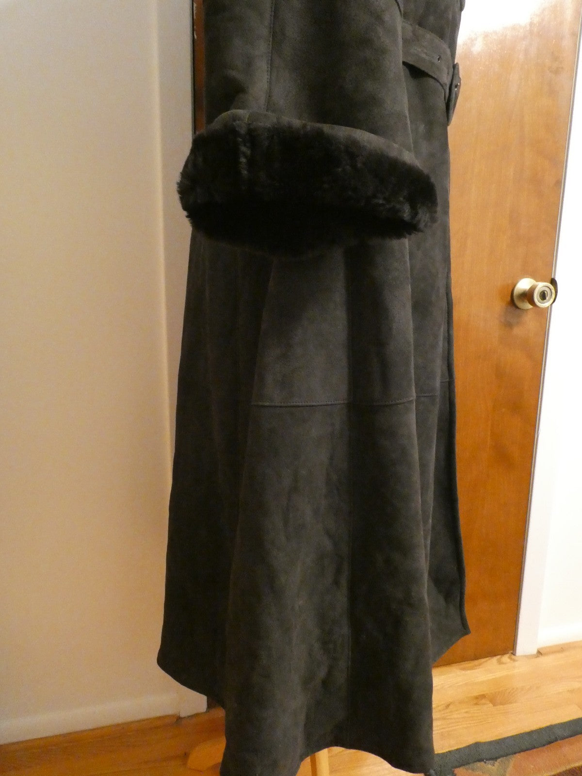 Adarcrea Women Black Shearling Sheepskin A-Line Winter Coat SZ 10 (US 14) Spain