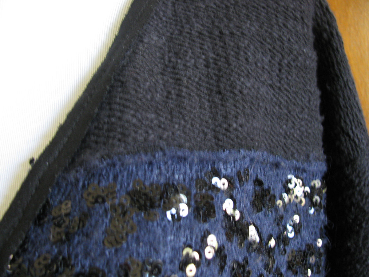 Free People women's navy long embellished long sleeves sweater size medium New