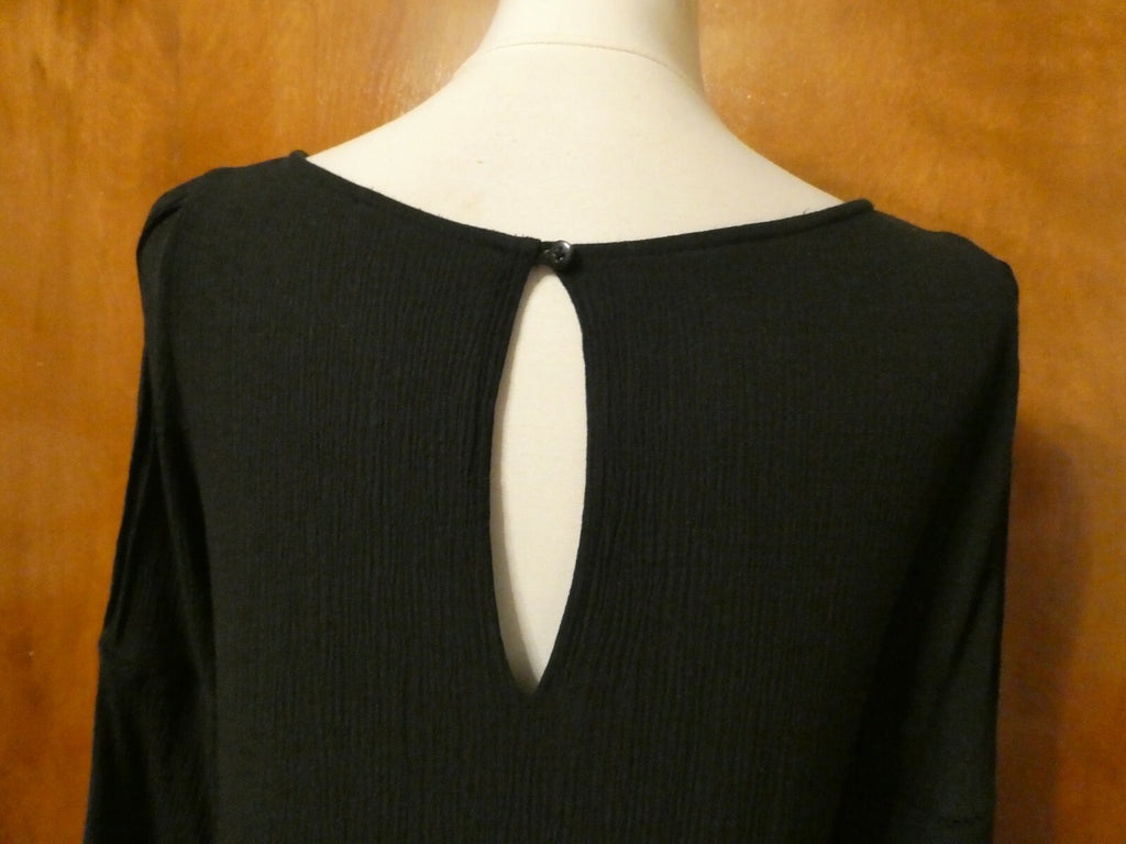 Sanctuary women’s black 3/4 sleeves detailed lined rayon dress Small
