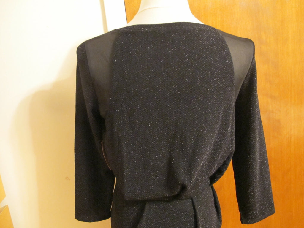 Rachel Roy women's stylish evening black mesh lined dress small