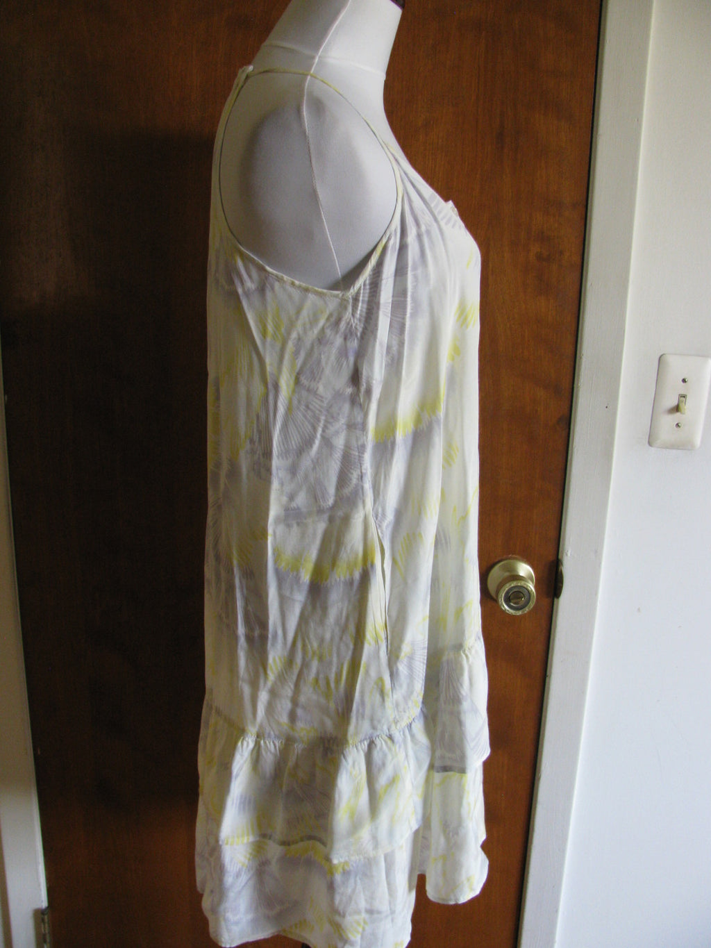Free People women's ivory comb print sheer dress large 