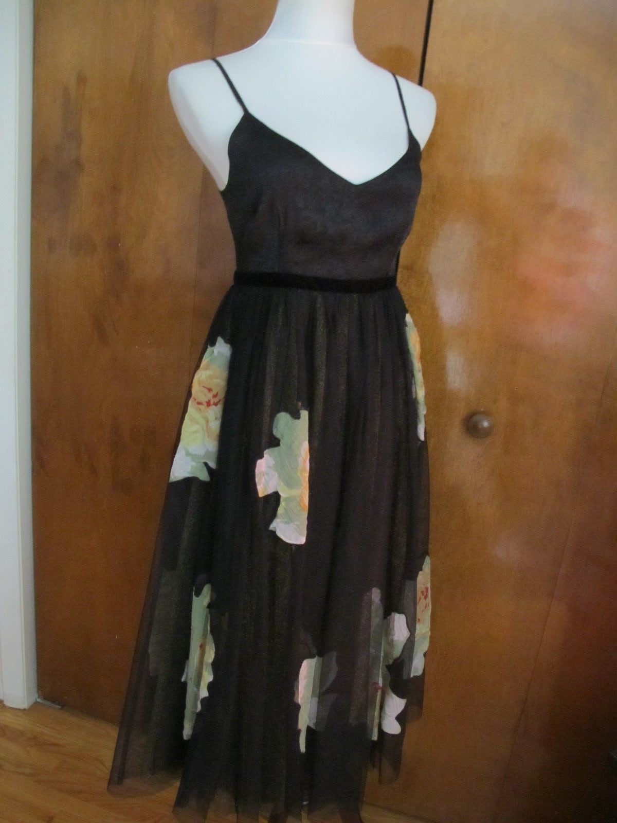 Anthropologie Moulinette Soeurs women's black evening prom graduation dress 2
