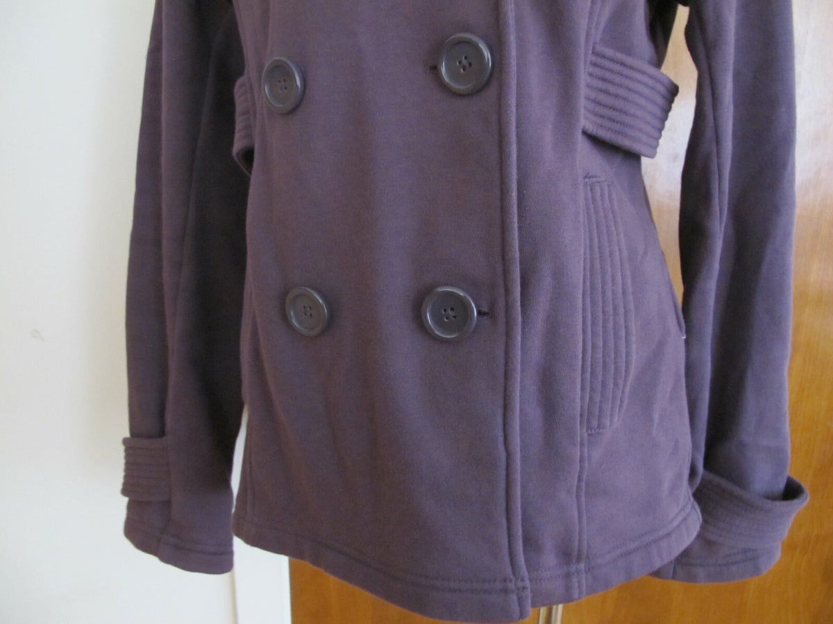 Hydraulic  women's eggplant cotton blends hooded blazer  