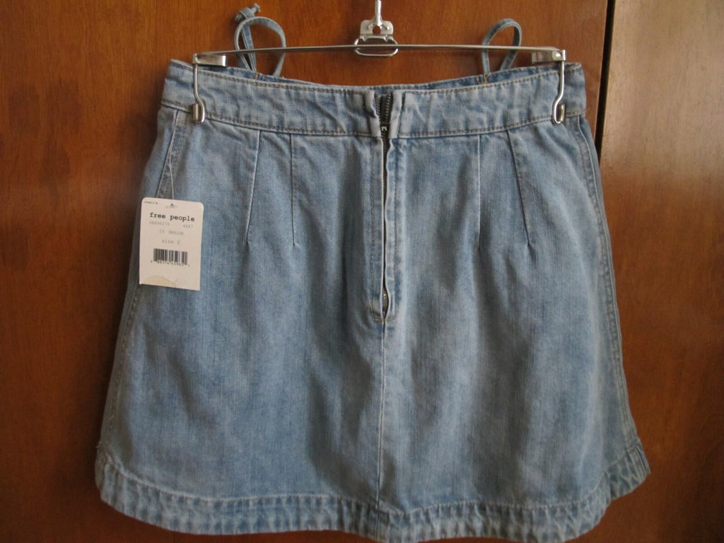 Free People Women’s Denim Detailed Blue Skirt Size 2