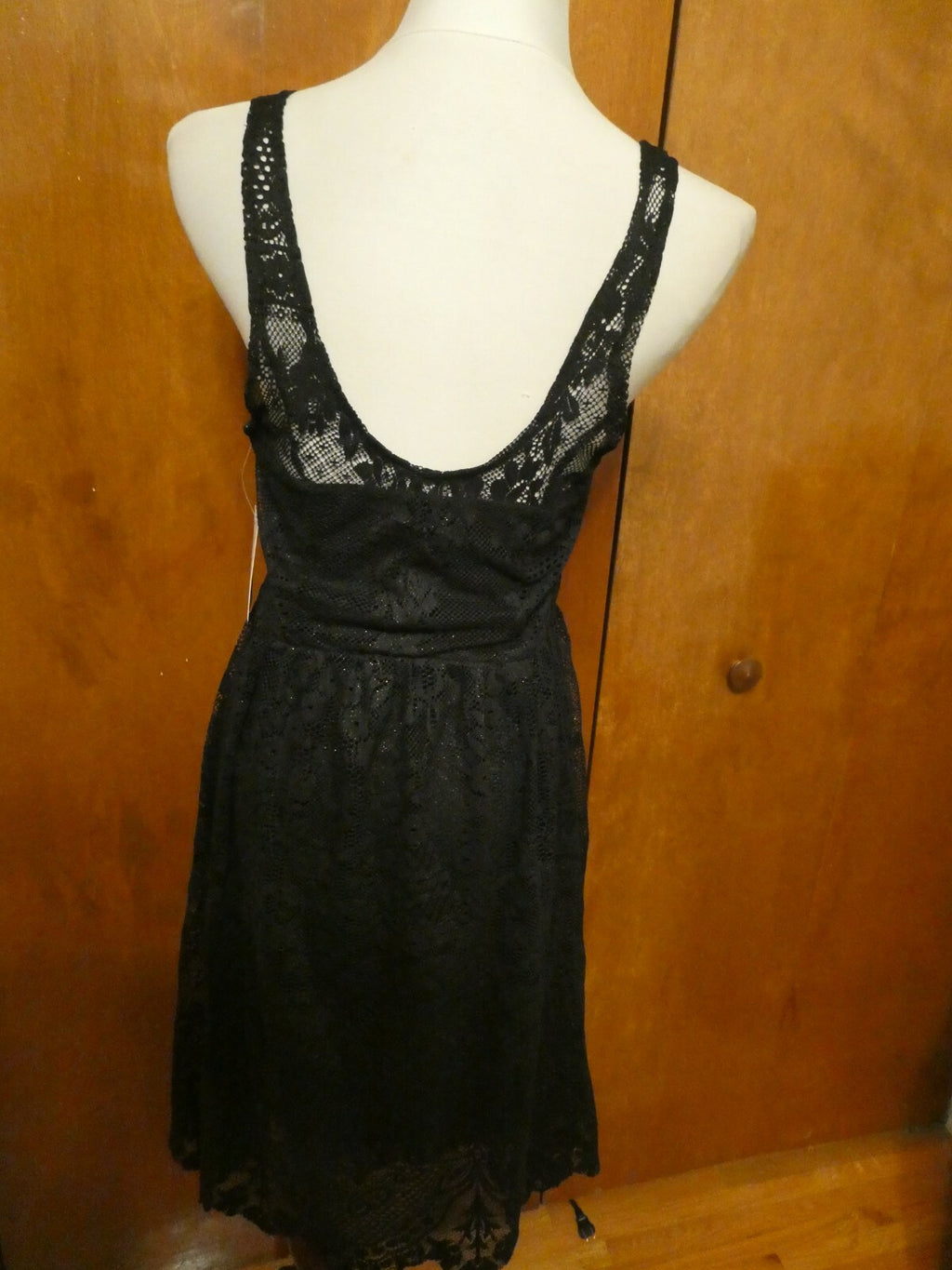 Free People women’s black evening lace crafted stylish lined dress 