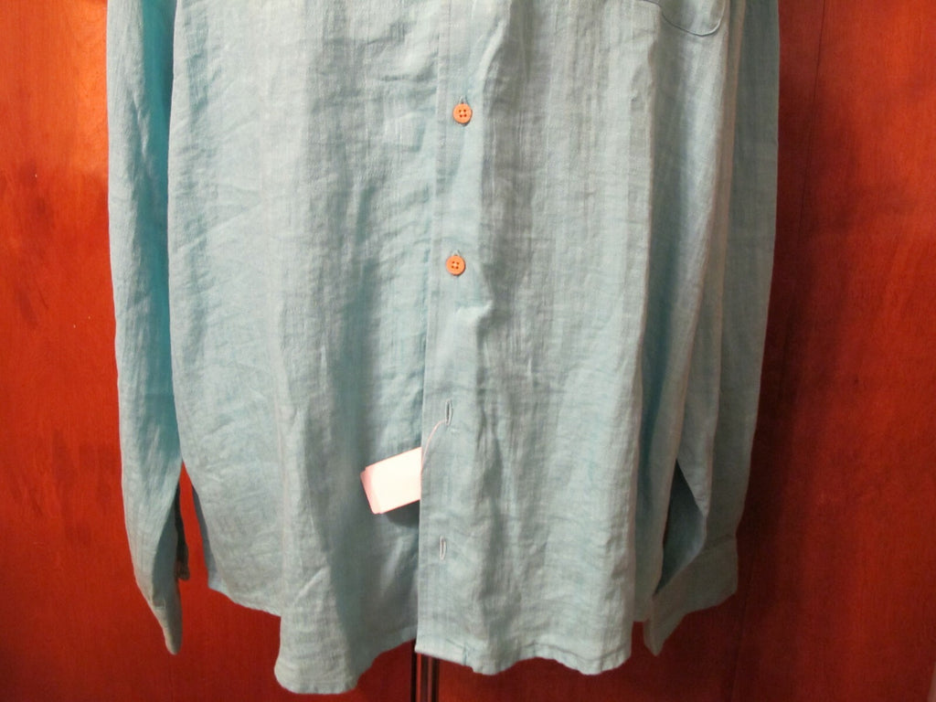 Jos. A. Bank men’s linen teal shirt xlarge 