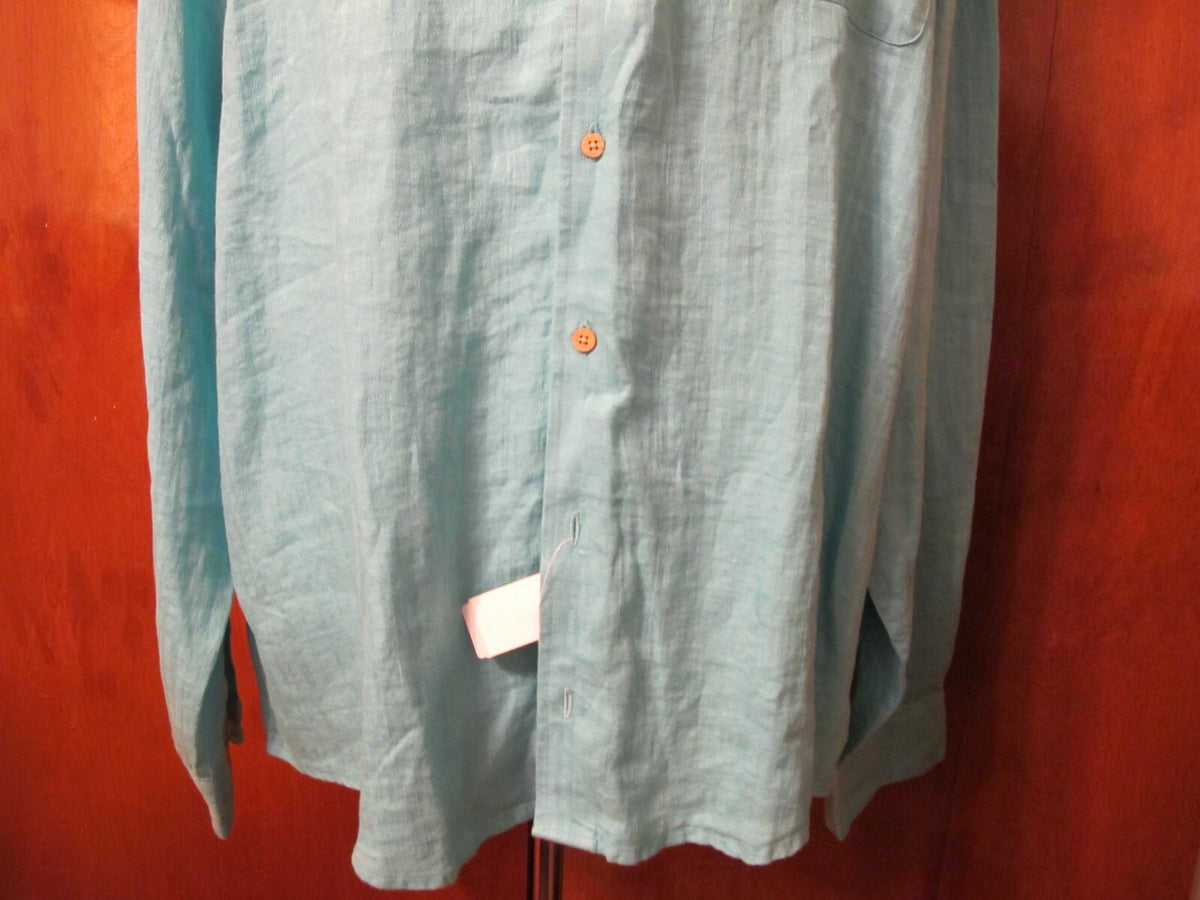 Jos. A. Bank men’s linen teal shirt xlarge 